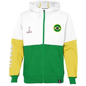 FIFA Officiële FIFA World Cup 2022 kinderhoodie Brazilië, wit/groen/geel, leeftijd 4-5 jaar