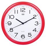 Trevi OM3301 Wandklok, rond, kwarts, met veegbeweging, diameter 25,5 cm, rood