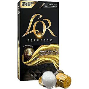 L'OR Espresso Café Guatemala Intensiteit 7 – koffiecapsules van aluminium, compatibel met Nespresso® * – 10 verpakkingen van 10 capsules (100 drankjes)