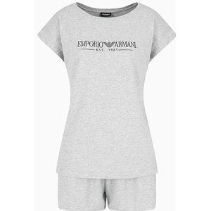 EMPORIO ARMANI Ensemble de pyjama court pour femme, gris clair mélangé, S, Gris clair mélangé, S
