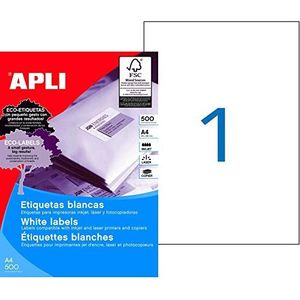 Agipa 500 etiketten voor inkjetprinter, laserprinter, kopieerapparaat, 210 x 297 10788