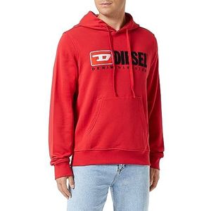 Diesel S-Ginn-Hood-DIV sweatshirt, uniseks, volwassenen, rode band, 3XL, Rood lint