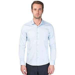 Bonamaison Comfort Fit shirt met lange mouwen en knopen, hemelsblauw, L heren, hemelsblauw, L, Hemelsblauw