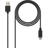 Nano Cable 10.01.2102 kabel USB 2.0 naar USB-C, mannelijk, zwart, 2 m