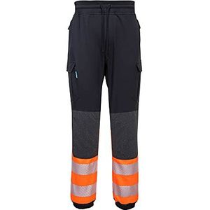 Portwest KX3 Flexi broek met hoge zichtbaarheid, Zwart/Oranje