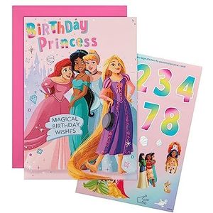 Hallmark Disney prinsessen verjaardagskaart met stickervel