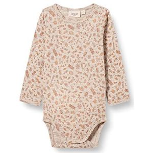 Wheat Bodysuit wol, lange mouwen, beige, 68/6 m, kastanjebruin, beige chestnut