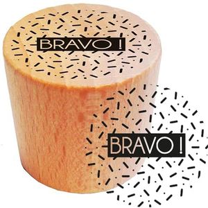 Aladine - Ronde houten stempels ""Bravo!"" - ø 2,8 cm - 100% FSC hout - stempel voor felicitaties - confetti - voor creatieve hobby's, creatief karton - 1886