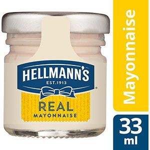 Hellmann's Real Mayonnaise Mini-glas, perfecte afmetingen voor het serveren in de gastronomische ruimte, 80 x 33 ml