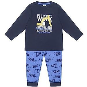 SALT AND PEPPER Excavator pyjama voor jongens, Navy Blauw