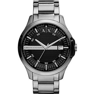 Armani Exchange Roestvrij stalen horloge met drie wijzers en datum, zilver, één maat, armband, Zilverl, Armband