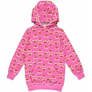 Fred's World by Green Cotton Hartvormige jurk met capuchon, casual jurk voor meisjes, Fuchsia/Mandarijn/Lollipop/Pruim