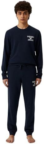Emporio Armani Emporio Armani Sweatshirt voor heren + Iconic Terry Sweater + Broek voor heren (2 stuks), Marinier