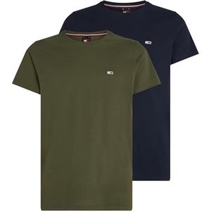 Tommy Jeans Hauts en tricot S/S pour homme (lot de 2), Vert (Fatigue Green/Dark Night Navy), XXL