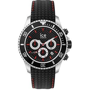 Ice-Watch - ICE Steel Black Racing Chrono - Zwart herenhorloge met lederen band - Chrono - 017669 (Large), zwart., 017669