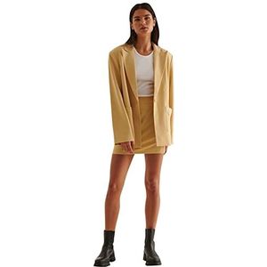 NA-KD Oversized blazer met één knoop voor dames, Lichtgeel