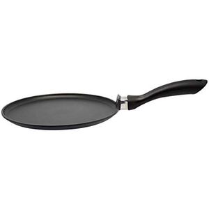 Elo 9153826 Crêpe-pan 28 cm diameter, pannenkoekenpan voor pannenkoekenfeest, geschikt voor alle warmtebronnen, aluminium, kunststof, zwart, 28 cm