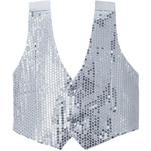 Dress Up America Zilveren vest met pailletten voor kinderen, mooie jurk voor rollenspel
