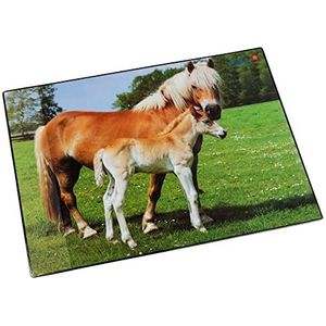 Läufer 46587 kindermuismat, antislip, motief paard en kippen, 53 x 40 cm, met zijvak, transparant