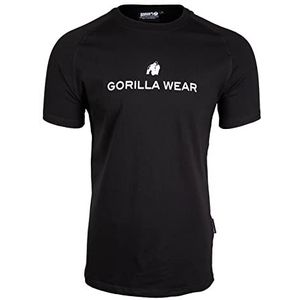 Gorilla Wear - Davis T-shirt - zwart - bodybuilding sport dagelijks gebruik, vrije tijd met logo-print, licht en comfortabel voor optimale beweging, van katoen en elastaan, zwart.