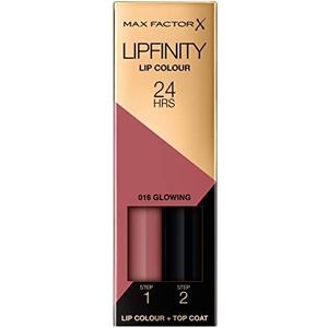 Max Factor Lipfinity Langhoudende lippenstift in twee stappen - 016 Glowing Pink, 4,2 g
