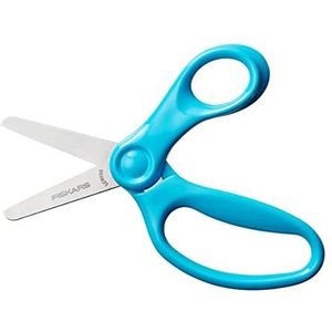 Fiskars Schaar voor kinderen, vanaf 6 jaar, lengte: 13 cm, voor rechts- en linkshandigen, metalen lemmet/kunststof handgrepen, turquoise, 1064072