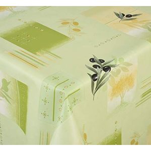 Venilia Olivier tafelkleed, olijfgroen, tafelzeil, waterafstotend, polyester, PVC, vierkant, 140 cm, 55049, 140 x 140 cm