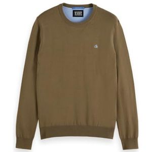 Scotch & Soda Sweat-shirt Seasonal Core en viscose à col rond pour homme Coupe droite, Golden Brown 210, XL