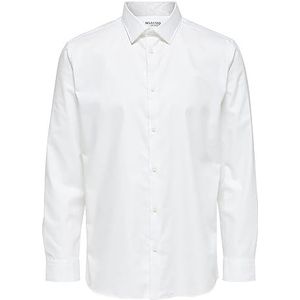 SELECTED FEMME Slhregethan Ls Classic B Noos T-shirt voor heren, glanzend, maat L, Stralend wit.