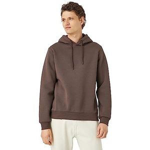 Koton Basic hoodie met lange mouwen voor heren, 542 (bruin)