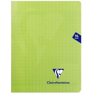 Clairefontaine Mimesys Notitieboek met harde hoes, 96 vierkante pagina's, groen, A5-formaat