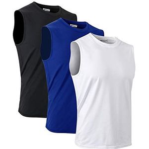 MeetHoo Heren Tank Top, Mouwloos T Shirt Vest Tops Sneldrogende Sweatproof Sport Onderhemd voor Hardlopen Fitness Gym