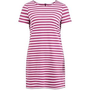 VILA Vitinny New S/S Dress - Noos damesjurk, Magenta Haze/Strepen: Sneeuwwit H/H