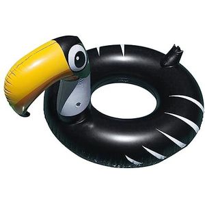 Jet Lag DI9020 Opblaasbare zwemring XL Toekan zwart wit en geel PVC H125 x 81 x 104 cm