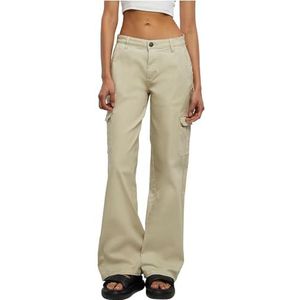 Urban Classics Pantalon cargo pour femme Taille haute, Blanc cassé, 36