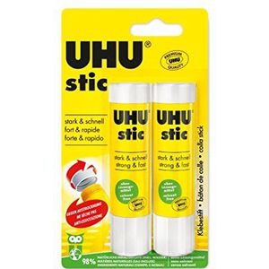 UHU Stic lijmstift zonder oplosmiddel, wit, 2 stiften 21 g
