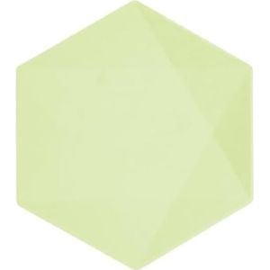 Amscan Set van 6 groene borden Decor, 26,1 x 22,6 cm, gemaakt van snel hernieuwbare grondstoffen, voor verjaardagen, barbecues, verjaardagen en nog veel meer