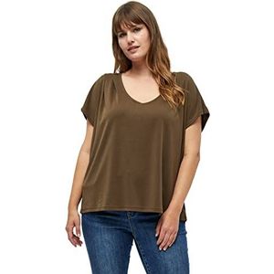 Peppercorn Lana damesblouse met V-hals, Bruine leisteen