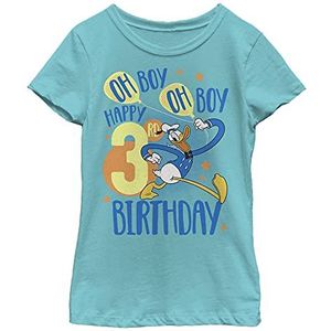 Disney Donald Duck Happy 3e Verjaardag Oh Jongen Oh Jongen Oh Jongen Oh Jongens Meisjes T-shirt, Blauw Tahiti, XS, Tahiti-blauw