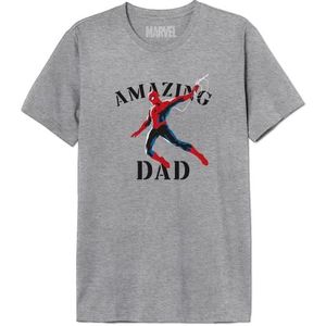 Marvel T- Shirt Homme, Gris Melange, XL