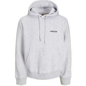 JACK & JONES Jcounion Print Sweatshirt Hood Noos Jcounion bedrukte hoodie voor heren (1 stuk), Wit-grijs, XL