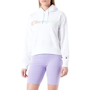 Champion Legacy Color Ground Powerblend Logo Boxy Hoodie dames, wit, XL, Wit.