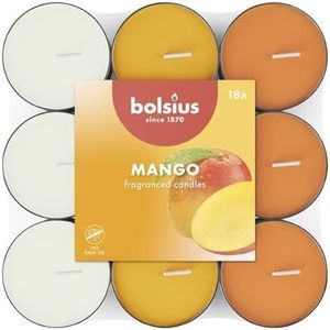 Bolsius - Geurtheelicht - 18 stuks per verpakking - Mango