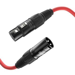 ETEC, XLR-kabel, microfoonkabel, XLR-stekker naar XLR-stekker, XLR-verlengkabel rood, 20,0 m