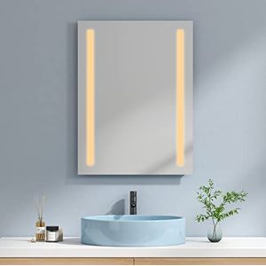 EMKE LED badkamerspiegel 60 x 80 cm met warm wit licht wandspiegel