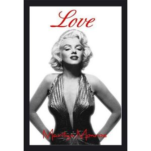 empireposter Marilyn Monroe Love bedrukte spiegel met kunststof frame in houtlook, 20 x 30 cm