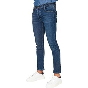 TRENDYOL Jean skinny taille moyenne pour homme, Bleu marine foncé, 34