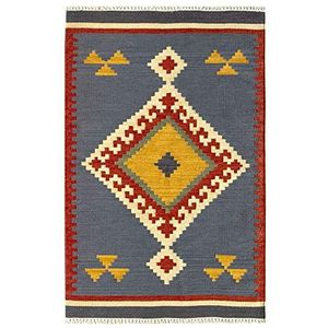 HAMID - Modern design Kilim Lori tapijt - 100% wol - handgeweven tapijt - tapijt voor hal, woonkamer, slaapkamer, woonkamer, hal (D.1, 170 x 110 cm)