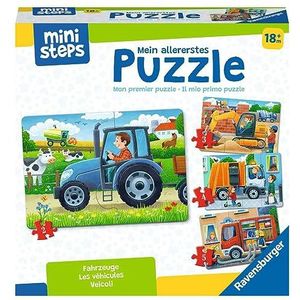 Ravensburger ministeps 4194 Mijn allereerste puzzel: Voertuigen: 4 eerste puzzels met 2-5 stukjes, speelgoed vanaf 18 maanden