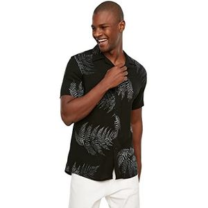 Trendyol T-shirt met korte mouwen, zwart, mannelijk, regular fit apasa met ronde hals voor heren, zwart.